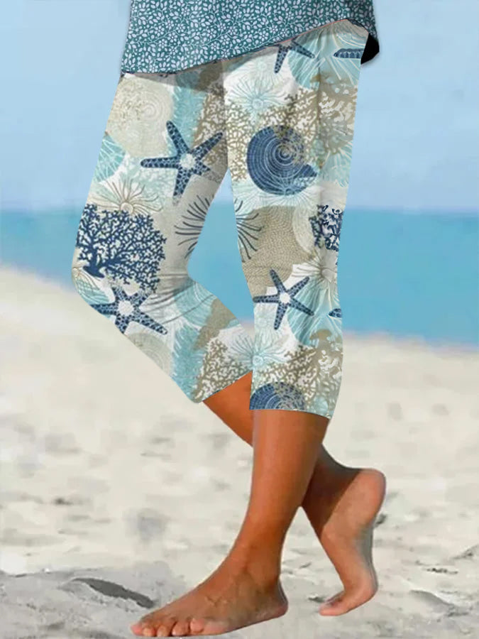 Women's Hawaiian Print Resort Casual Leggings
