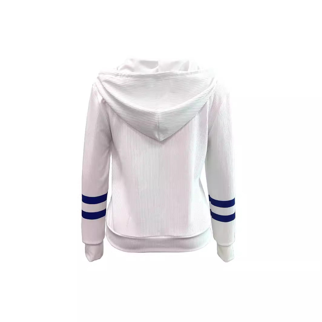 Anchor Print Button Hoodie