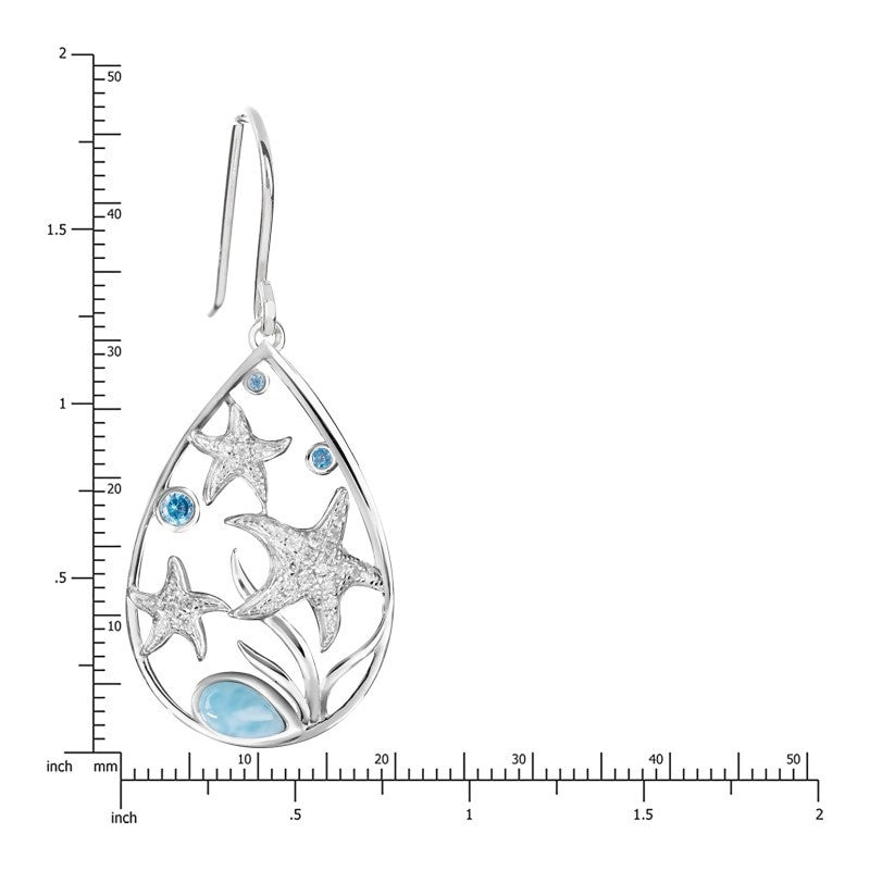 Chic Dangle Earrings Waterdrop + Starfish Design Symbol Of Beauty And Fashion Match Daily Outfits Party Accessories Ocean Style Jewelry