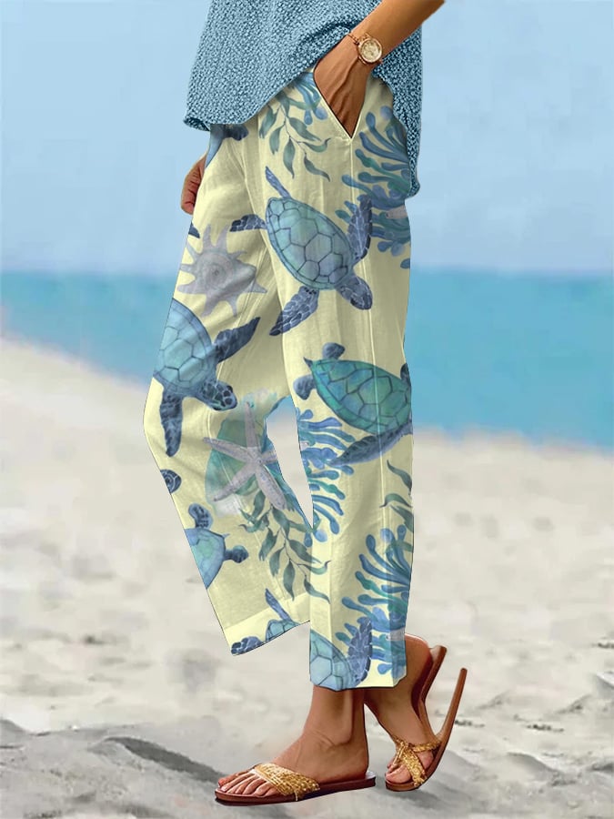 🔥Buy 3 Get 10% Off🔥Women's Beach Vacation Loose Casual Pants (With Pockets)