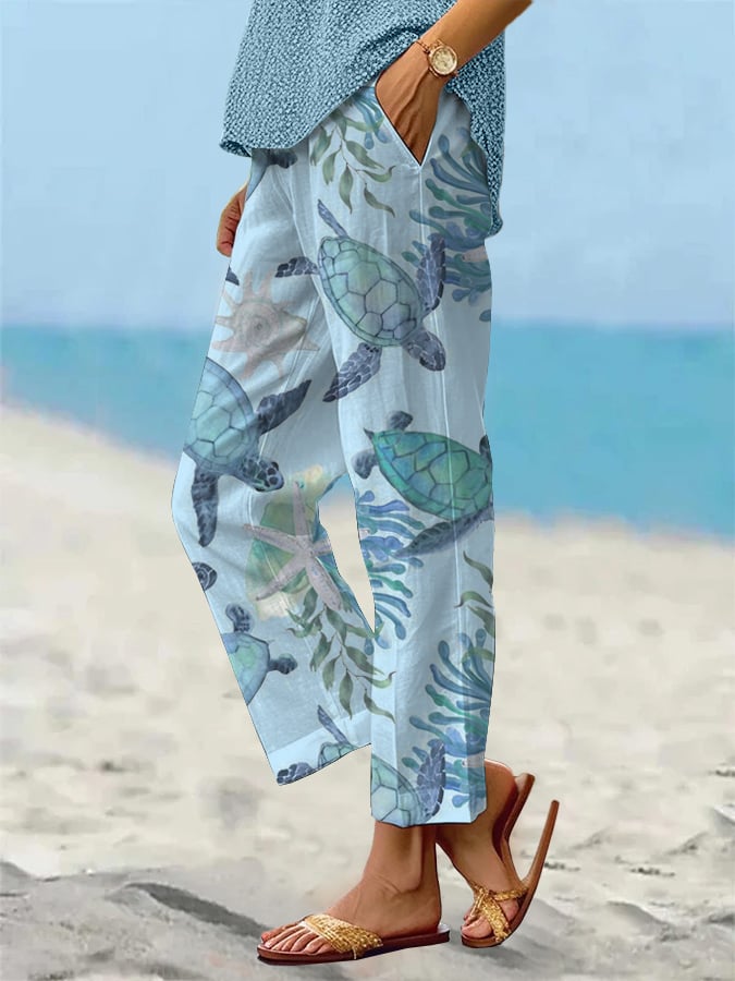 🔥Buy 3 Get 10% Off🔥Women's Beach Vacation Loose Casual Pants (With Pockets)