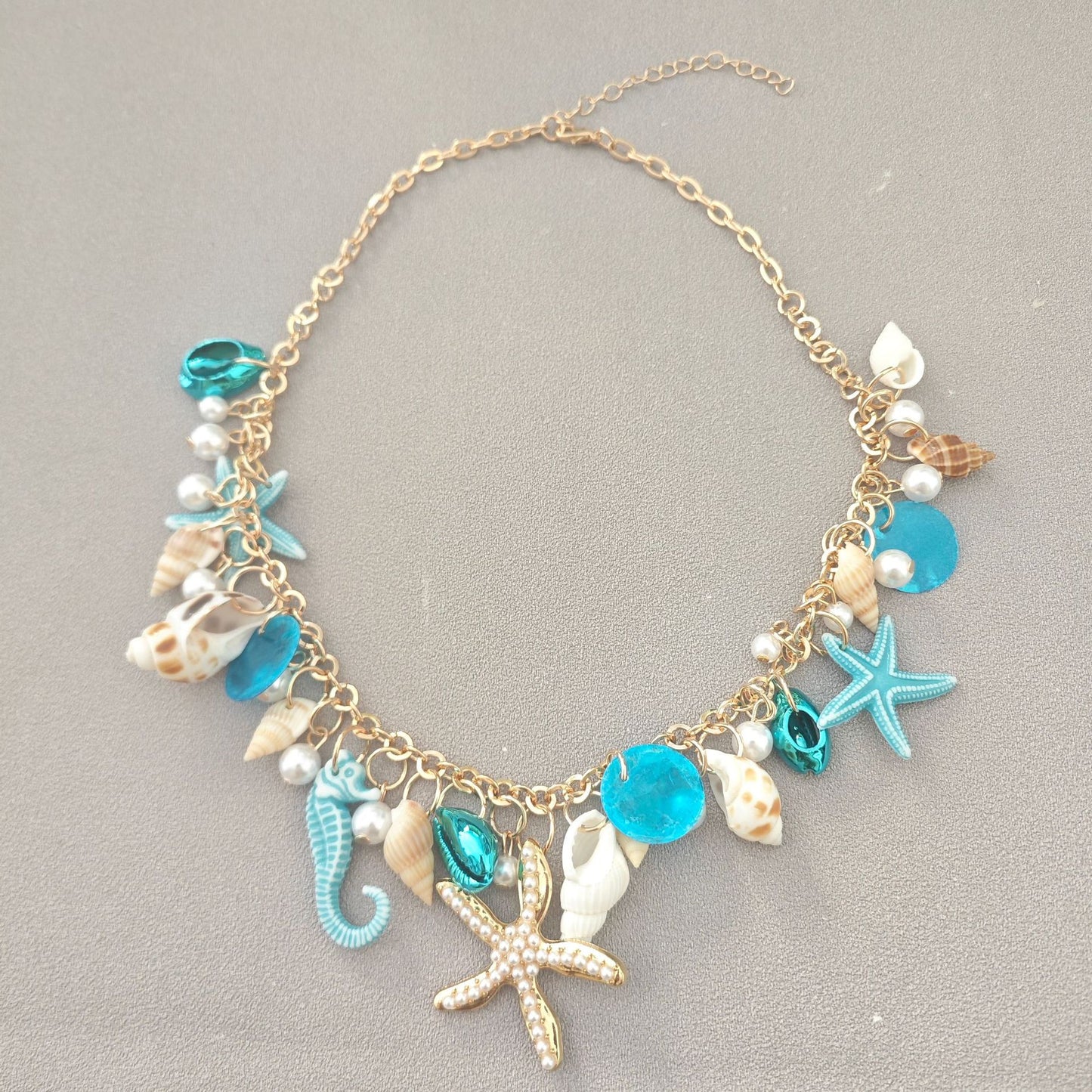 Beach Chain Conch Starfish Shell Necklace