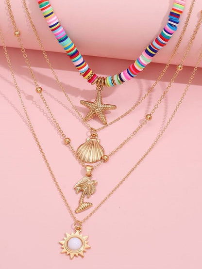 🔥Buy 3 Get 10% Off🔥Vintage Starfish Shell Pendant Sun Layered Necklace