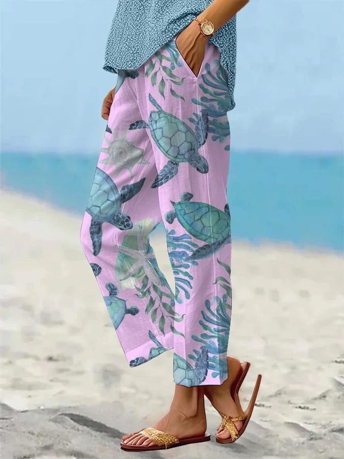 🔥Buy 3 Get 10% Off🔥Women's Beach Vacation Loose Casual Pants (With Pockets)