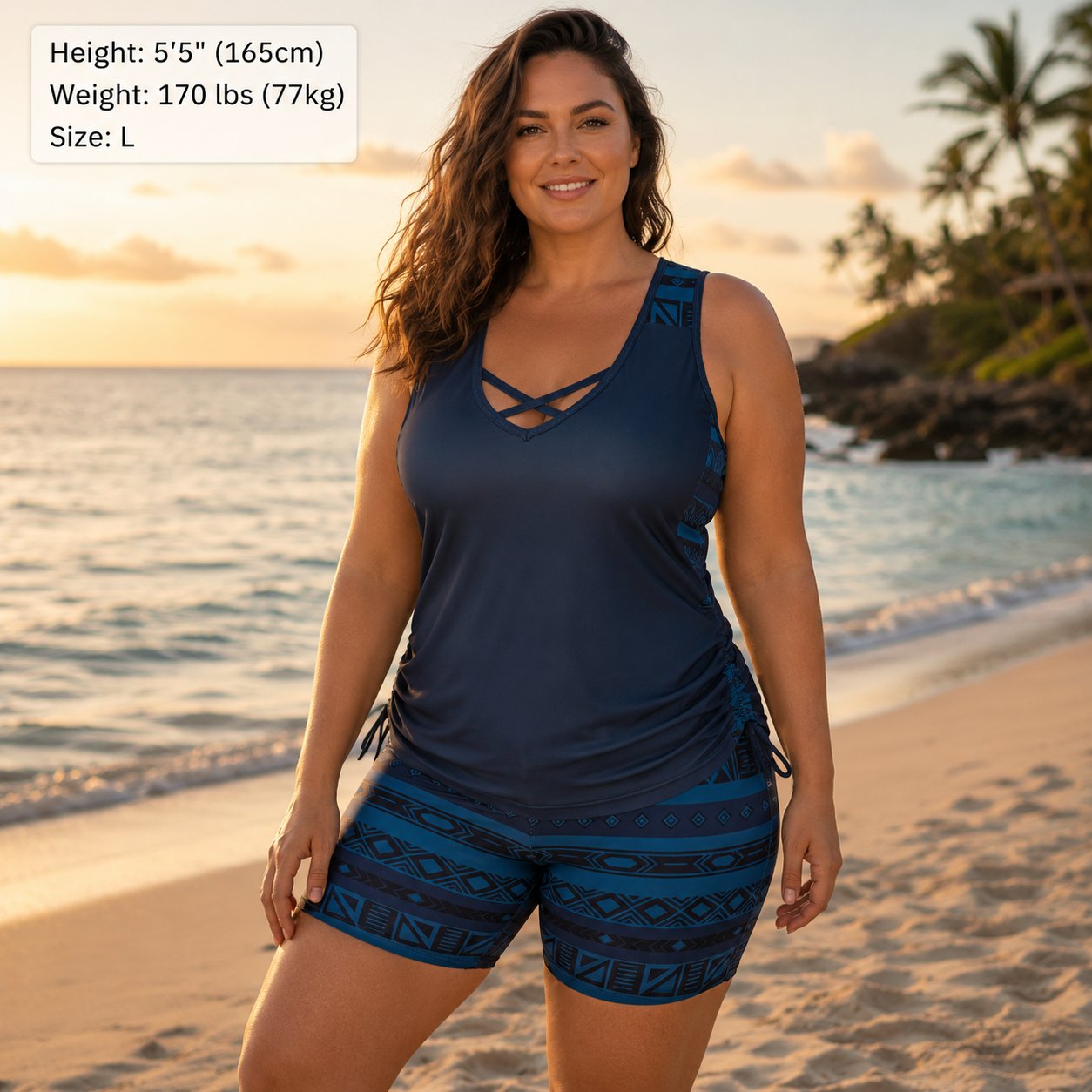 ⏰LAST DAY 60% OFF - Miraclesuit Women's Tummy Control Tankini Set with Built-In Bra – Flattering Boho Swimwear with Shorts
