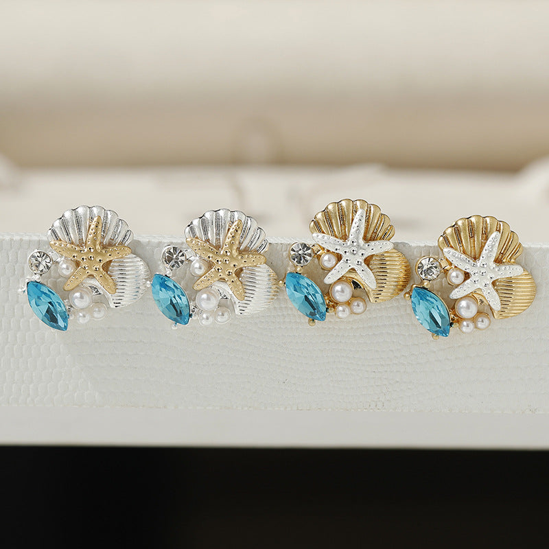 Ocean Pearl Starfish Earrings