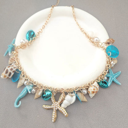Beach Chain Conch Starfish Shell Necklace