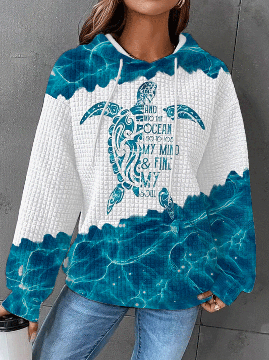 Women's And Into The Ocean So To Lose My Mind Find My Soul Print Casual Sweatshirt