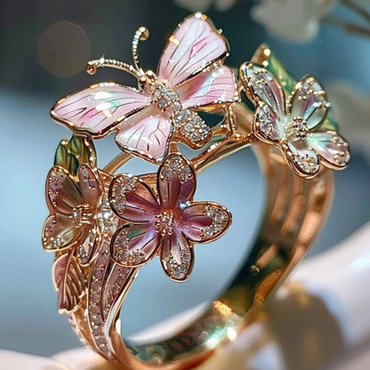 🔥LAST Sale 70% OFF - 🌸Butterfly Flower Ring🌸