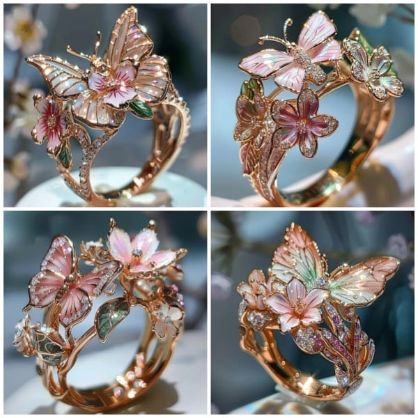 🔥LAST Sale 70% OFF - 🌸Butterfly Flower Ring🌸
