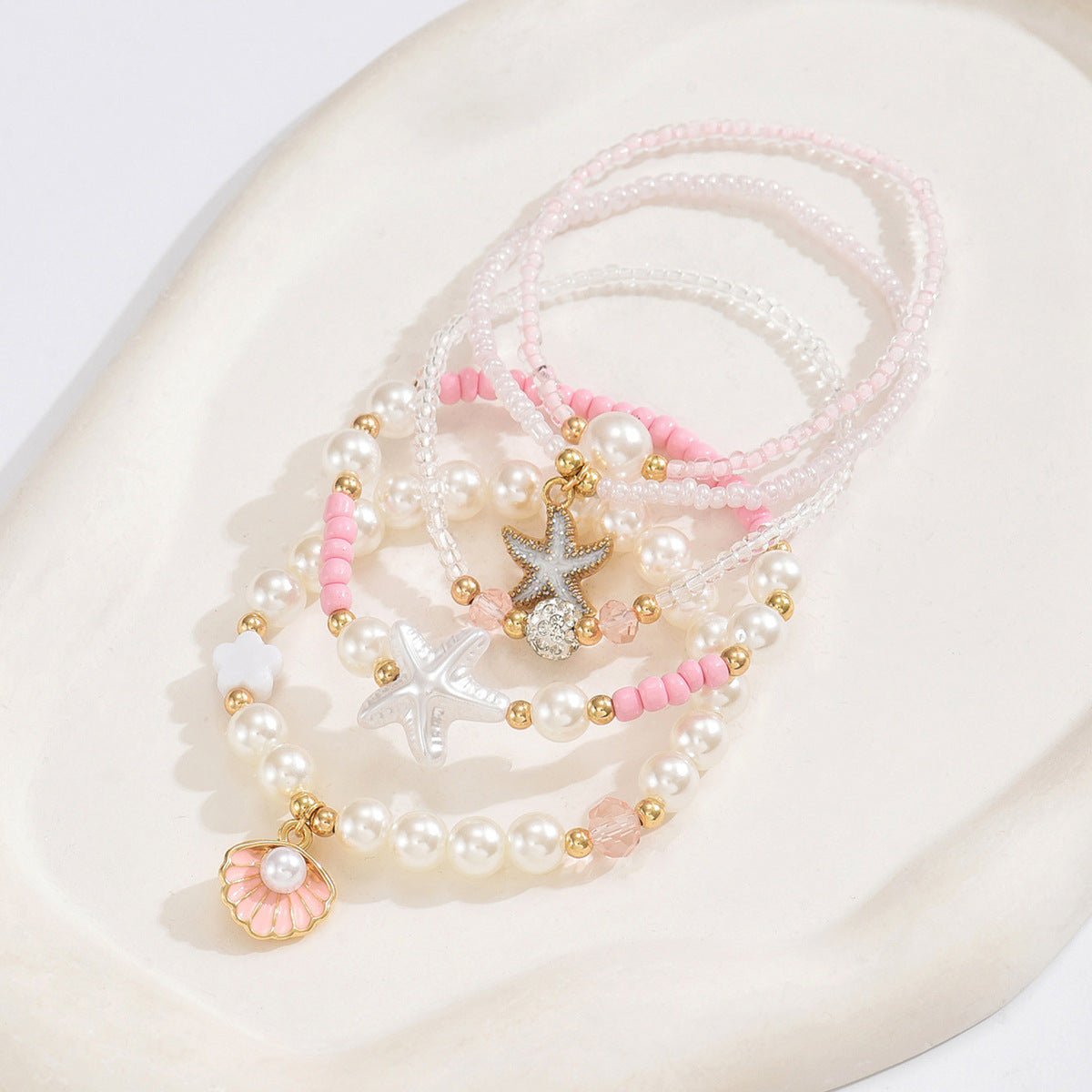 Ocean Wind Beaded Multi-Piece Set Bracelet