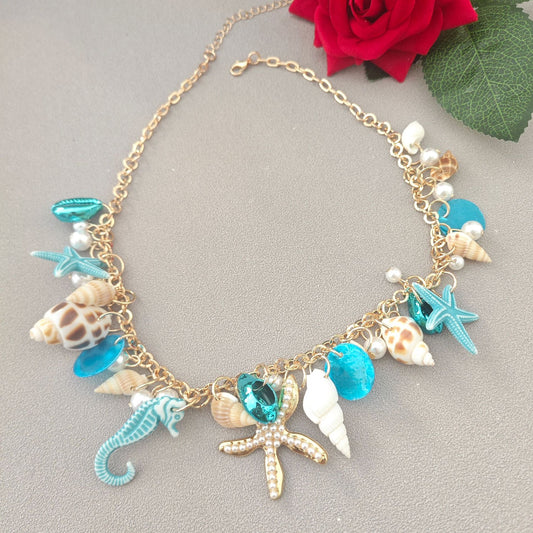 Beach Chain Conch Starfish Shell Necklace