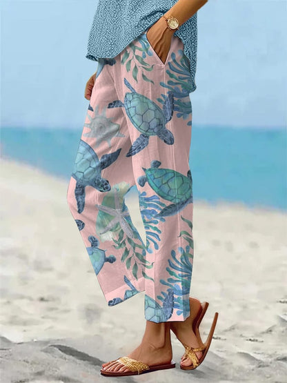 🔥Buy 3 Get 10% Off🔥Women's Beach Vacation Loose Casual Pants (With Pockets)