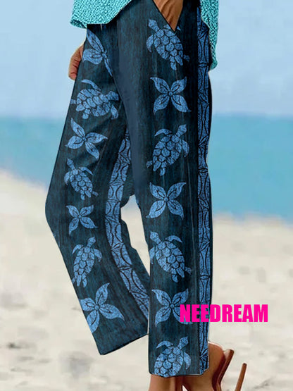 Women's Turtle Pattern Casual Pants (With Pockets)