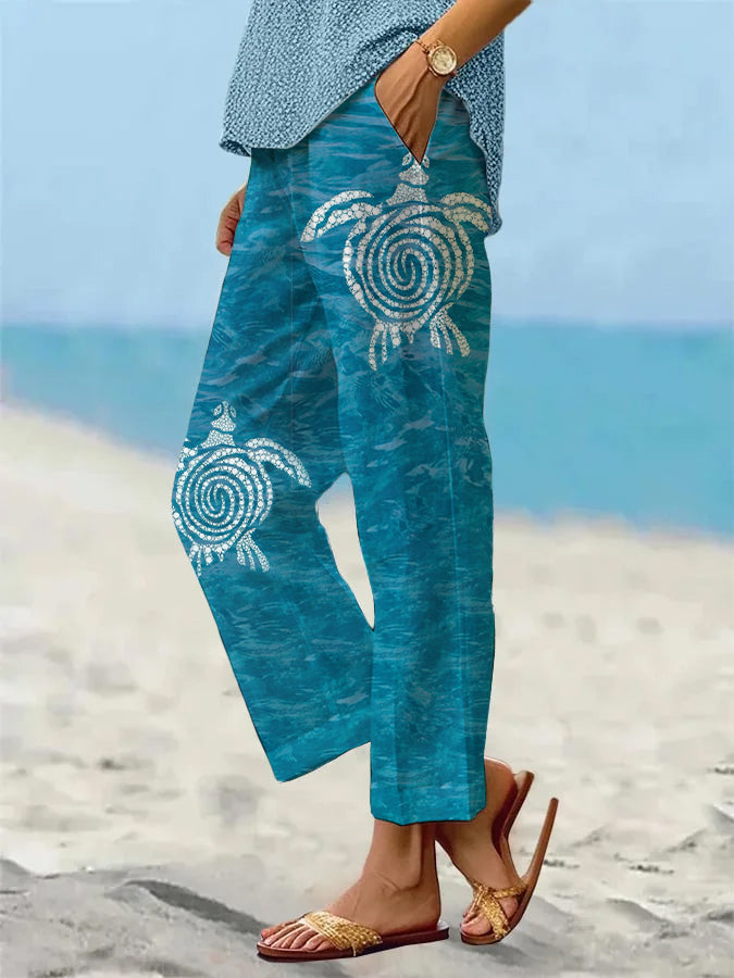 Women's Beach Vacation Loose Casual Pants (With Pockets)