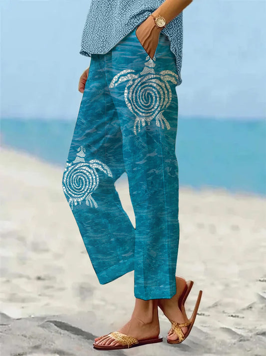 Women's Beach Vacation Loose Casual Pants (With Pockets)