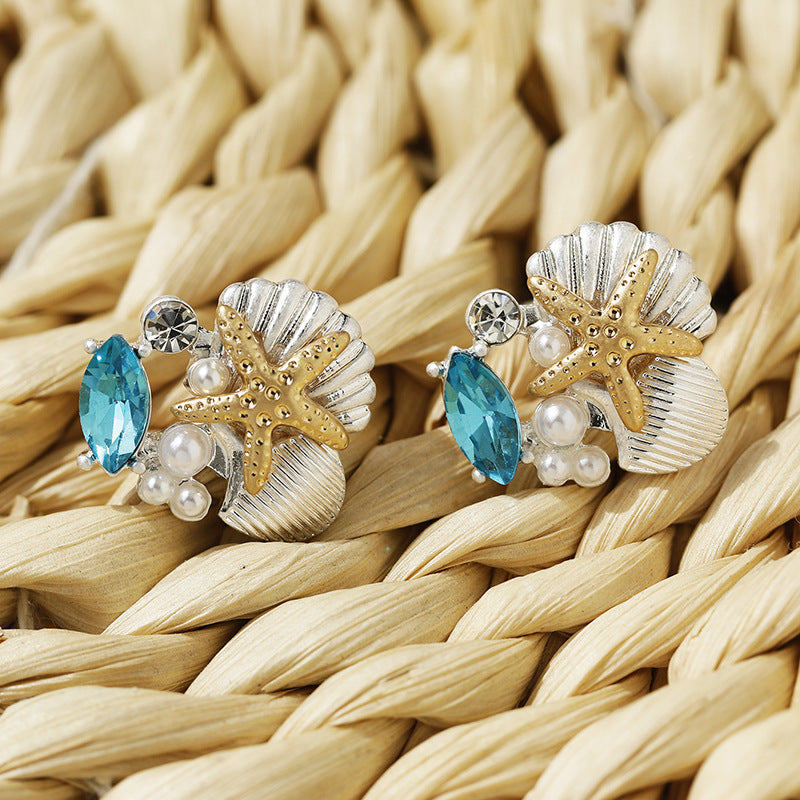Ocean Pearl Starfish Earrings
