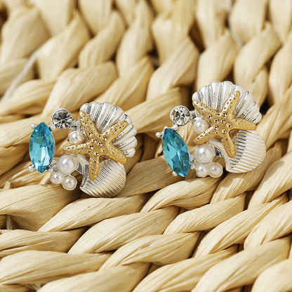 Ocean Pearl Starfish Earrings