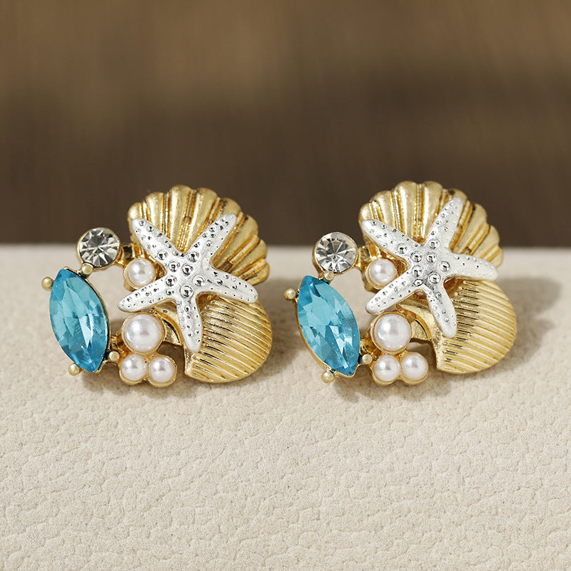 Ocean Pearl Starfish Earrings
