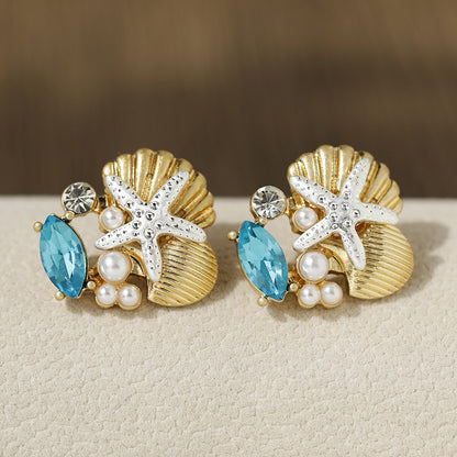Ocean Pearl Starfish Earrings