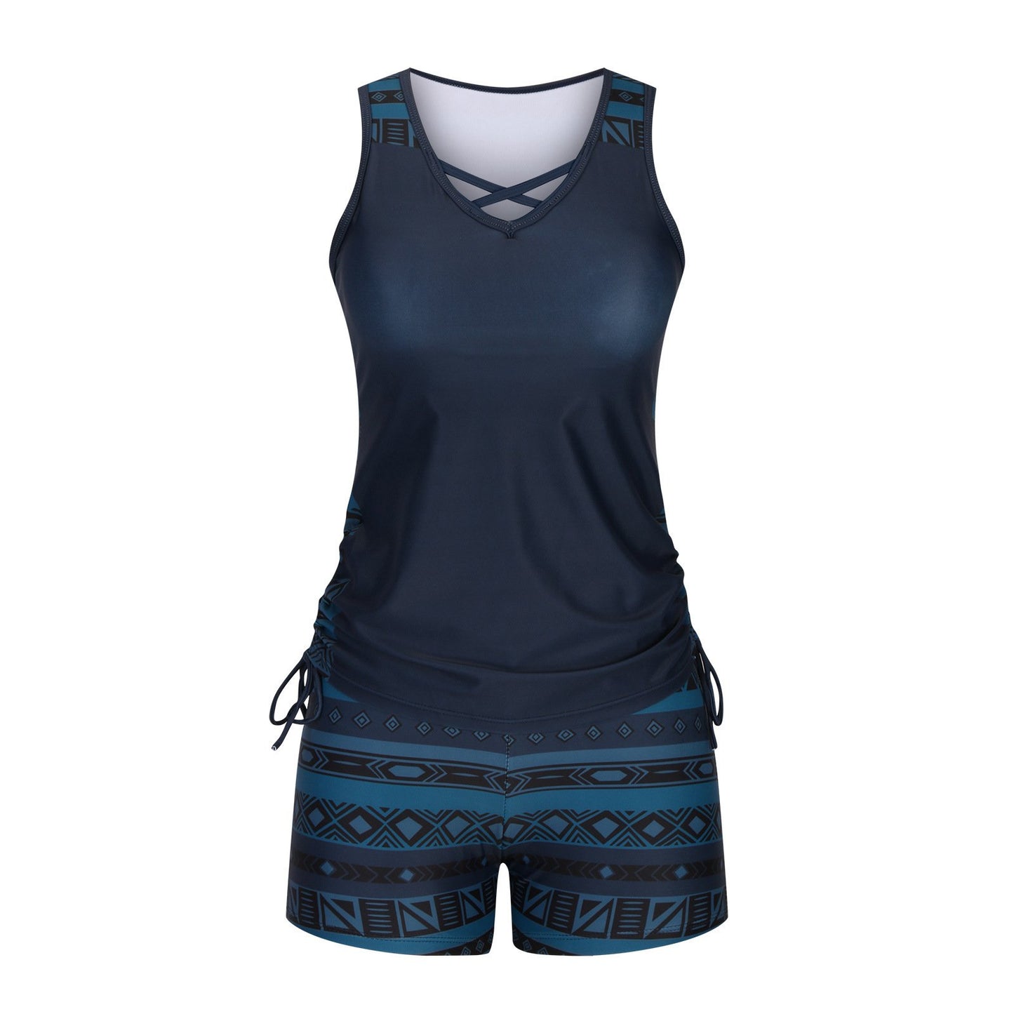⏰LAST DAY 60% OFF - Miraclesuit Women's Tummy Control Tankini Set with Built-In Bra – Flattering Boho Swimwear with Shorts