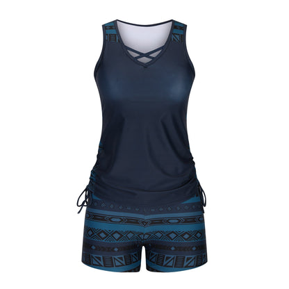 ⏰LAST DAY 60% OFF - Miraclesuit Women's Tummy Control Tankini Set with Built-In Bra – Flattering Boho Swimwear with Shorts
