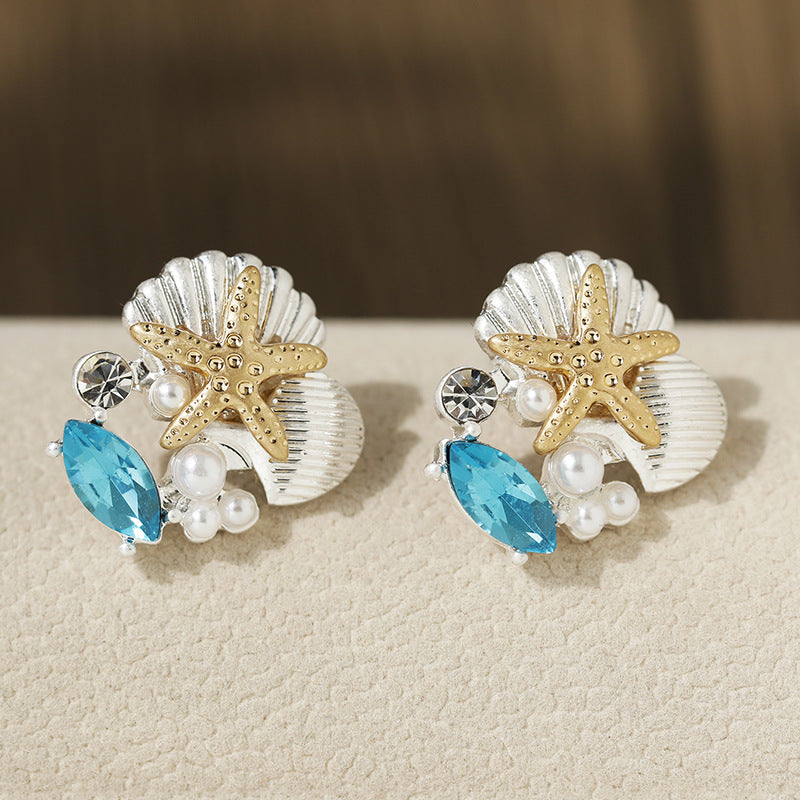Ocean Pearl Starfish Earrings
