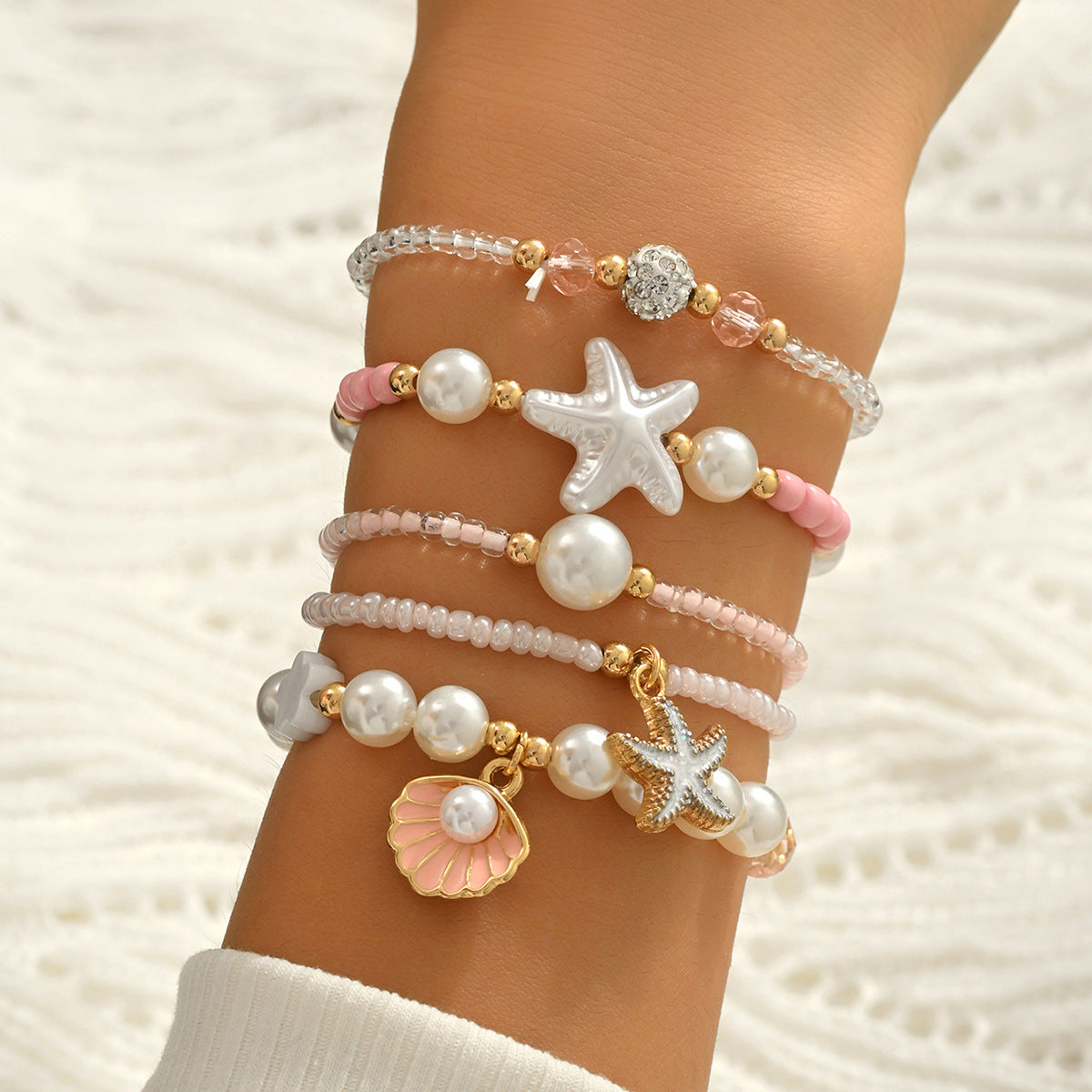 Ocean Wind Beaded Multi-Piece Set Bracelet