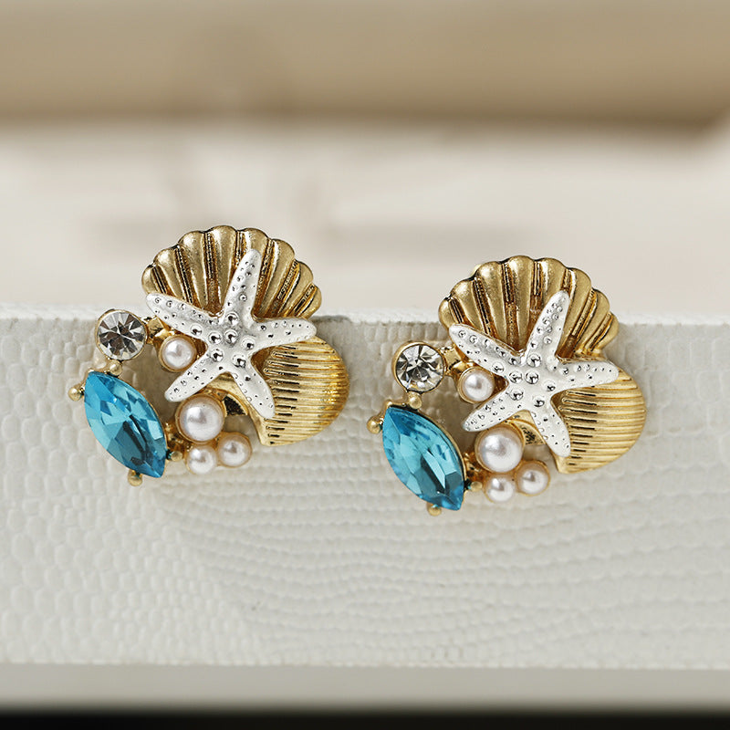 Ocean Pearl Starfish Earrings