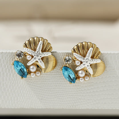 Ocean Pearl Starfish Earrings
