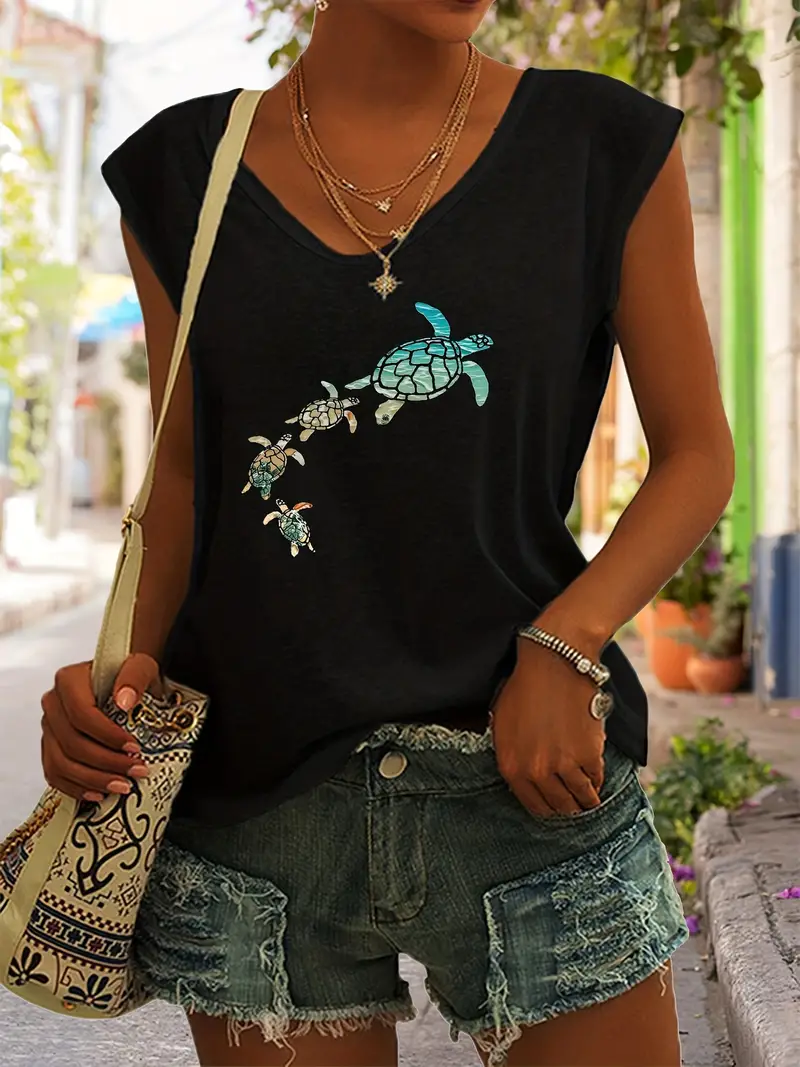 Turtle Print Tank Top