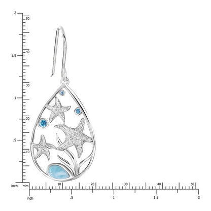 Chic Dangle Earrings Waterdrop + Starfish Design Symbol Of Beauty And Fashion Match Daily Outfits Party Accessories Ocean Style Jewelry