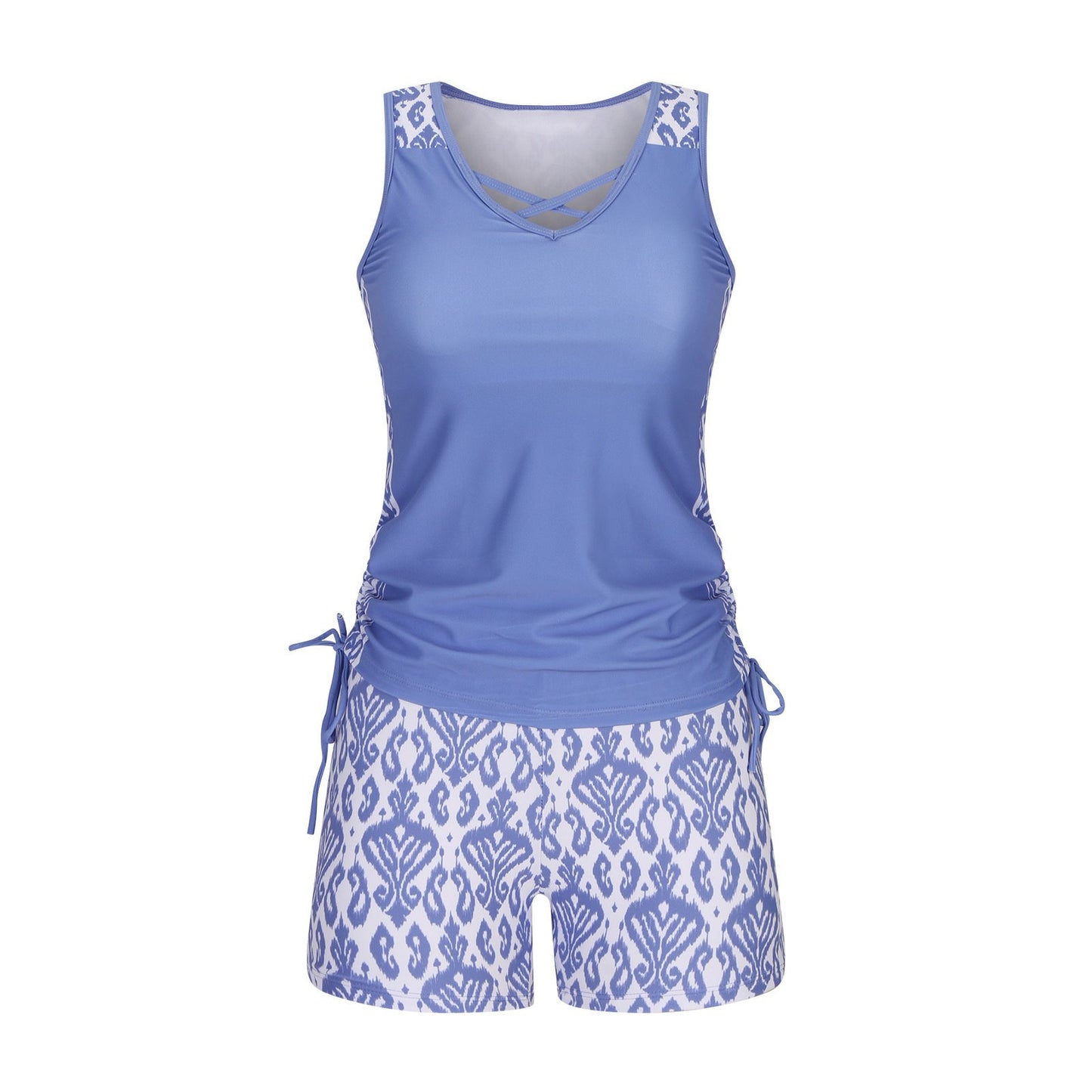 ⏰LAST DAY 60% OFF - Miraclesuit Women's Tummy Control Tankini Set with Built-In Bra – Flattering Boho Swimwear with Shorts