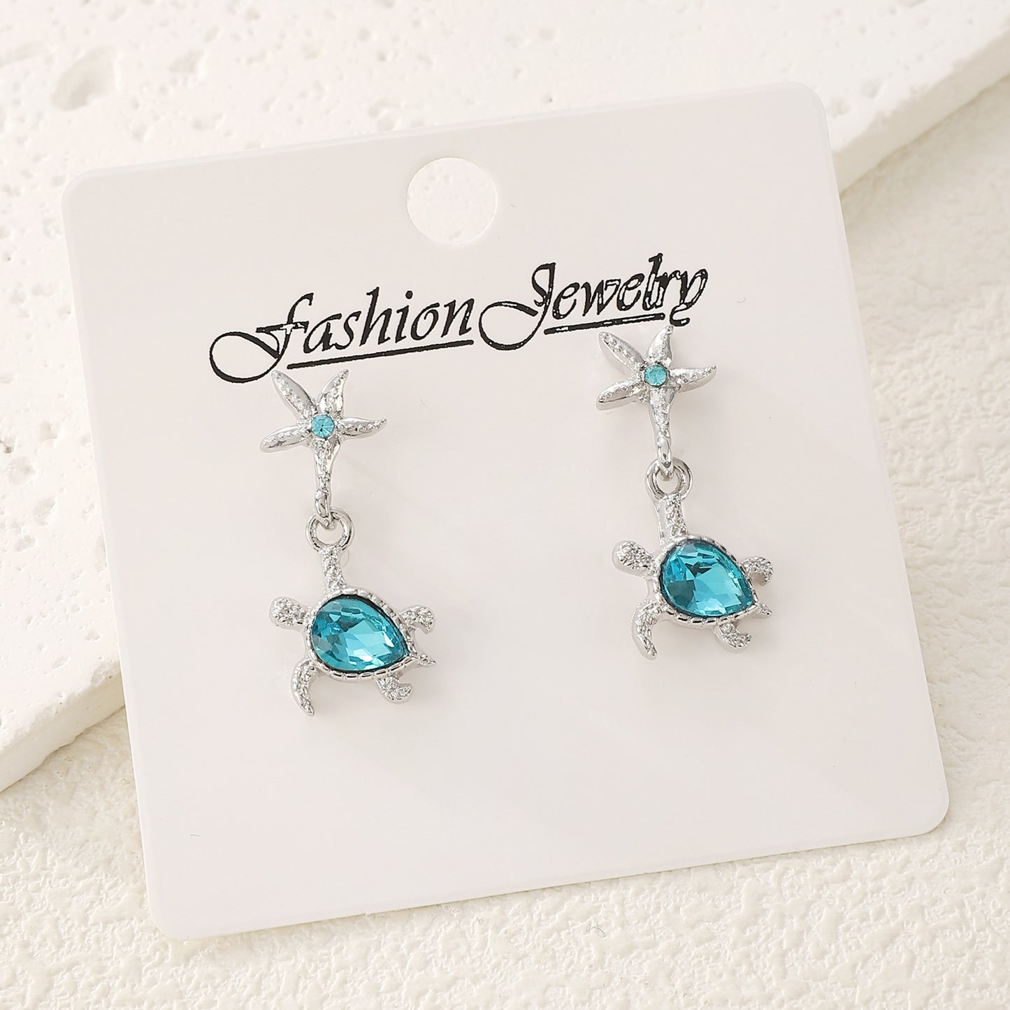 Starlight & Turquoise Turtle Earrings