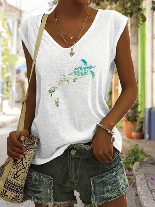 Turtle Print Tank Top