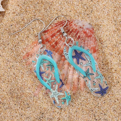 Ocean Style Drop Earrings Acrylic Slipper Design Match Daily Outfits Party Accessories Perfect Summer Vacation Jewelry